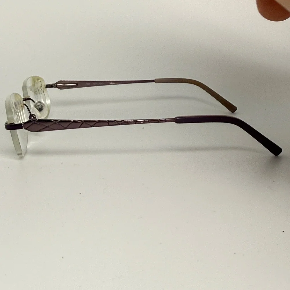 Love Always 100 505 Rimless‎ Eyeglasses Purple Textured Metal 50-18-135 Frames